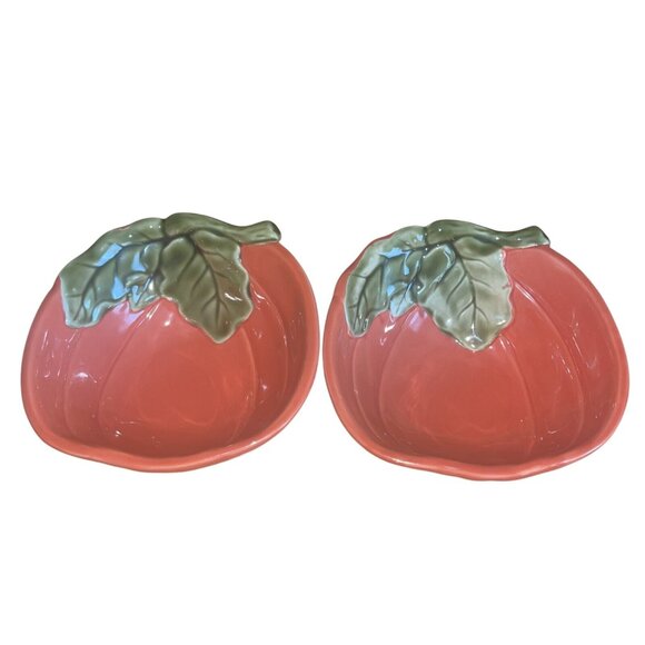 Ceramic Pumpkin Shaped Serving Bowls Set Of 2 By Better Homes & Gardens - Picture 1 of 16